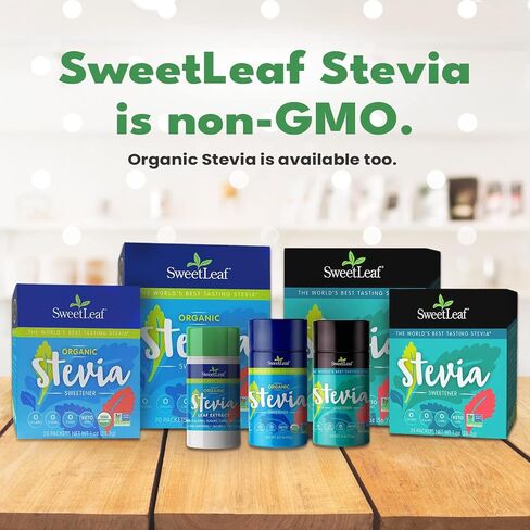 SweetLeaf Organic Stevia Powder Shaker Jar - Zero Calorie Stevia Sweetener, No Bitter Aftertaste, Plant-Based Sugar Substitute, Non-GMO Sweet Leaf Stevia, 0.9 Oz Ea (Pack of 2) in Kuwait