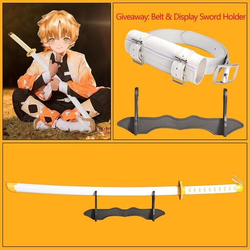 ZLFA Cosplay Anime Demon Slayer Sword/Tanjiroui&Zenitsu&Giyuu&Kyoujurou,41 inches,Anime Original Texture,for Role-Playing,Stage Performance,Gift in Saudi Arabia