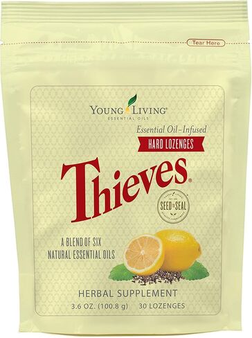 Thieves Hard Lozenges 30 ct by Young Living Essential Oils - A natural and wholesome way to freshen your breath and promote oral care with carefully selected ingredients in Saudi Arabia