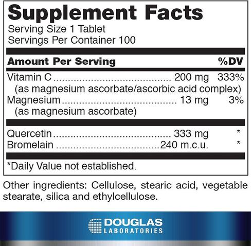 Douglas Laboratories Quercetin Bromelain Complex | Triple Source Antioxidant and Enzyme Formula to Support Vascular and Immune Cell Function* | 100 Tablets in Saudi Arabia