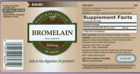 GNC Natural Brand Bromelain 500mg,60 servings in Saudi Arabia