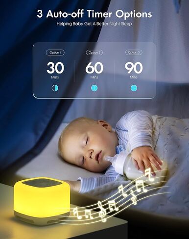 Morfone White Noise Machine Baby with Voice Recording 30 Soothing Sounds Sleep Sounds Machines with 8 Colors Night Lights Auto Timer Adjustable Volume Brightness Memory Function for Babies Kids Adults in Kuwait