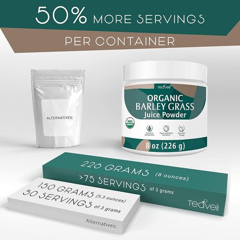 Organic Barley Grass Juice Powder– Utah Grown Raw Barley Grass Juice Extract & Green Juice Powder for Detox- Complements Wheatgrass Juice- Made to EverRaw® Standard with BioActive Dehydration™- 5.3 oz in Kuwait