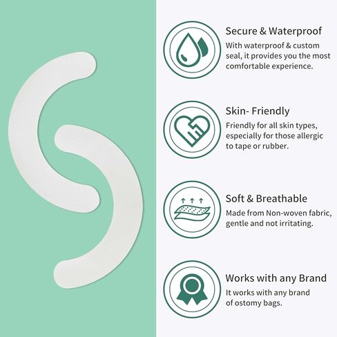 شريط حاجز الفغرة [20 قطعة]، شرائط حاجز الجلد لأكياس فغرة القولون، شرائط حاجز الجلد الخالية من اللاتكس، لوازم الفغرة، شرائط الحاجز تعمل لجميع أكياس الفغرة in Kuwait