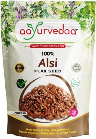 Aayurvedaa Alsi Flax Seeds - 200gm | Great source of Fiber and Promotes weight loss also helps in reducing cholesterol in Saudi Arabia