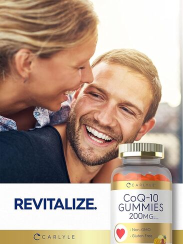 Carlyle CoQ10 Gummies 200 mg | 140 Count | Natural Mango Pineapple Flavor | Vegan, Non-GMO, Gluten Free in Saudi Arabia