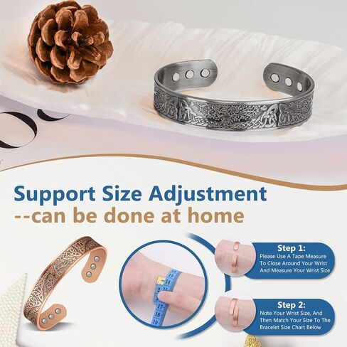 Feraco Copper Magnetic Bracelets for Men Women with Healing Magnets, Tree of Life Pattern, 99.99% Pure Solid Copper Therapy Cuff Bangle, Health Jewelry Gift in Kuwait