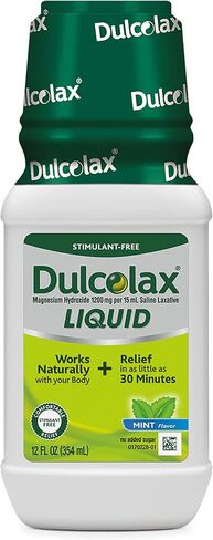 Dulcolax Saline Laxative Liquid, Fast & Gentle Constipation Relief, Cherry Flavor, Magnesium Hydroxide 1200 mg, 12 fl. oz. in Kuwait
