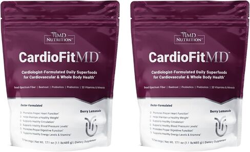 1MD Nutrition CardioFitMD - مسحوق البنجر النباتي الفائق لصحة القلب الصديق للكيتو - مكمل أكسيد النيتريك - مسحوق جذر البنجر لضغط الدم الصحي والدورة الدموية - مشروب غني بالألياف - 30 يومًا in Kuwait