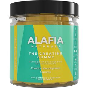 علكة الكرياتين من Alafia Naturals - علكات الكرياتين مونوهيدرات للرجال والنساء، 4 جرام من الكرياتين لكل وجبة، قبل وبعد التمرين، زيادة القوة، بناء العضلات، تقصير فترة التعافي، خالية من السكر، 120 قيراط in Kuwait