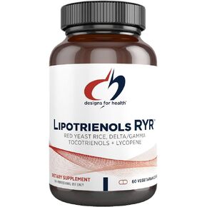 Designs for Health Red Yeast Rice with Tocotrienols + Lycopene - Lipotrienols RYR, 1200mg RYR to Support Cardiovascular Health + Maintenance of Lipid Levels in Normal Range - Vegan (60 Capsules) in Saudi Arabia