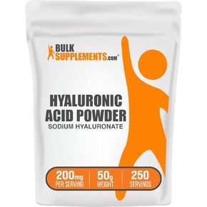 BULKSUPPLEMENTS.COM مسحوق حمض الهيالورونيك - مكملات حمض الهيالورونيك - حمض الهيالورونيك 200 ملغ - حمض الهيالورونيك من الدرجة الغذائية - 200 ملغ من حمض الهيالورونيك النقي لكل وجبة (50 جرام - 1.8 أونصة) in Kuwait