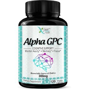 مكمل ألفا جي بي سي كولين 600 مجم، 99%+ مصدر عالي النقاء ومتوفر بيولوجيًا للكولين، 120 كبسولة نباتية، محسن إدراكي منشط للذهن، يدعم وظيفة الذاكرة والدماغ، ويعزز التركيز والمزاج