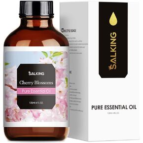 Cherry Blossom Essential Oil 120ml (4 Fl Oz), SALKING Pure & Natural Fragrance Oils, Aromatherapy Essential Oils for Diffuser, Massage, Soap, Candle Making, Perfume