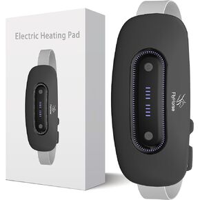 Electric Heating Pad,Portable Cordless Menstrual Heating Pad with 4 Heat Levels and 4 Massage Modes, Fast Large Heating Belly Wrap Belt, Heating Pad for Cramps,Back Pain Relief (Black)