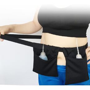 Adjustable Mastectomy Drain Holder Drainage Pouch for Bilateral Mastectomy/Breast Explant Surgery/JP Drain/Tummy Tuck/Breast Reduction, Post-Surgery Accessories(Black) in Saudi Arabia