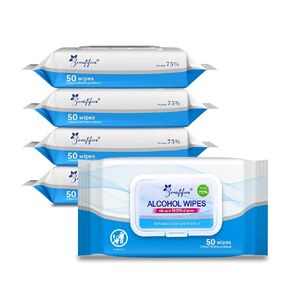 Wet Hand Sanitizing Wipes - 75% Alcohol Formula with Aloe, Moisturizer, and Vitamin E - Premium Sanitizer for Travel, Home, Office, and School Use (Aloe, 50)