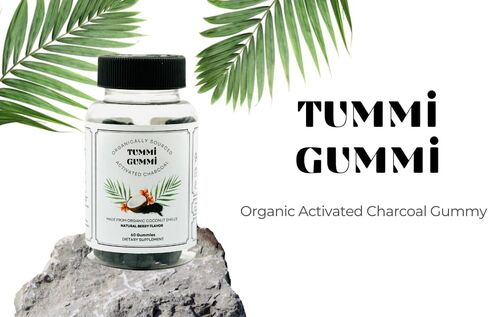 Tummi Gummi Activated Organic Charcoal Gummies, Charcoal Gummy for Kids and Adults, Digestive Health, Gas and Bloat Relief, Detox, Natural Berry Flavor, 60 Count in Saudi Arabia