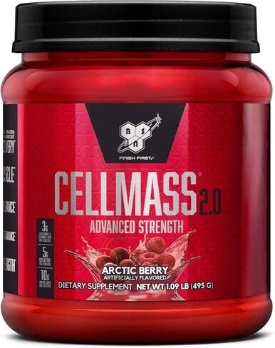 BSN CELLMASS 2.0 Post Workout Recovery with BCAA, Creatine, & Glutamine - Keto Friendly - Arctic Berry, (25 Servings) (1048058) in Saudi Arabia