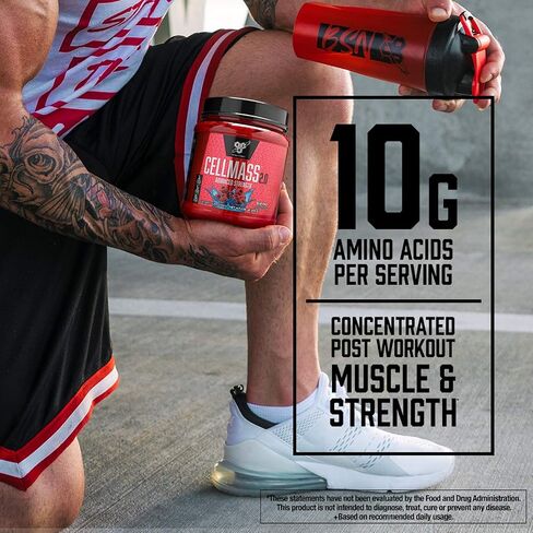 BSN CELLMASS 2.0 Post Workout Recovery with BCAA, Creatine, & Glutamine - Keto Friendly - Arctic Berry, (25 Servings) (1048058) in Saudi Arabia