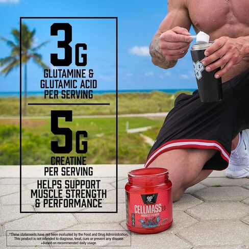 BSN CELLMASS 2.0 Post Workout Recovery with BCAA, Creatine, & Glutamine - Keto Friendly - Arctic Berry, (25 Servings) (1048058) in Saudi Arabia