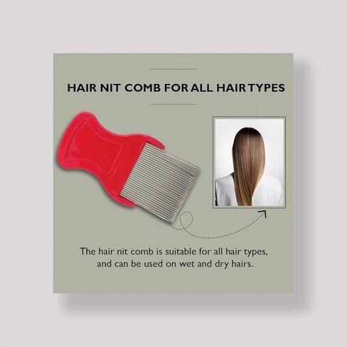 1 Piece Red Hair Nit Comb Stainless Steel Teeth Remove Head Nits Fine Bristles Head Nit Combs For Pets Kids And Adults in Kuwait