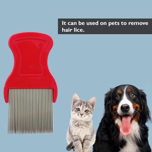 1 Piece Red Hair Nit Comb Stainless Steel Teeth Remove Head Nits Fine Bristles Head Nit Combs For Pets Kids And Adults in Kuwait
