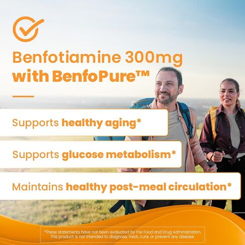 Doctor's Best Benfotiamine 300 with BenfoPure, Helps Maintain Healthy Glucose Metabolism, Non-GMO, Vegan, Gluten Free, Soy Free, 300 mg, 60 Veggie Caps in Saudi Arabia