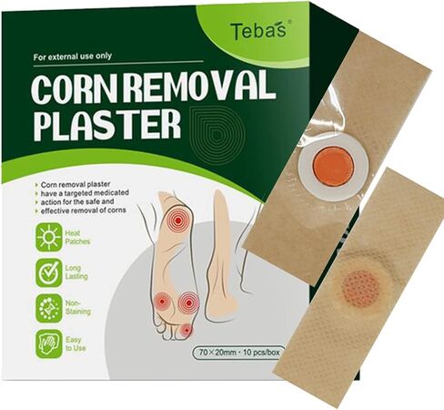 مزيلات الذرة لأصابع القدم من تيباس، 10 عبوات من رقع إزالة الذرة، وسائد مزيلة للذرة والكالس مع حمض الساليسيليك، وجص لإزالة الذرة لأصابع القدم والقدمين in Kuwait