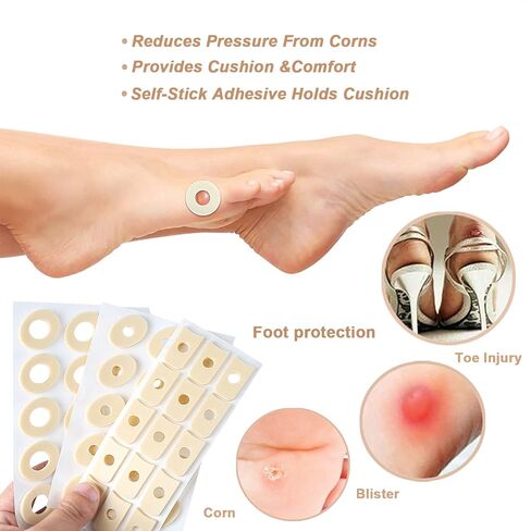 وسائد مسامير القدم من الإسفنج الناعم، وسادات مسامير القدم من اللباد على شكل حرف U، واقيات ذاتية اللصق للعناية بالقدم والقدم - 45 قطعة... in Kuwait