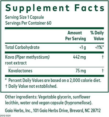 Gaia Herbs (Professional Solutions Kava Kava 60 VegiCaps in Saudi Arabia