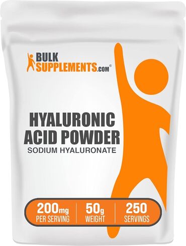 BULKSUPPLEMENTS.COM مسحوق حمض الهيالورونيك - مكملات حمض الهيالورونيك - حمض الهيالورونيك 200 ملغ - حمض الهيالورونيك من الدرجة الغذائية - 200 ملغ من حمض الهيالورونيك النقي لكل وجبة (50 جرام - 1.8 أونصة) in Kuwait