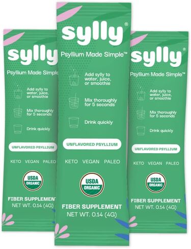 مكمل غذائي من سيلي فايبر بقشر السيلليوم العضوي القابل للذوبان وغير معدل وراثيًا وخالي من الجلوتين والسكر، بريبيوتيك فعال، عبوة من 14 قطعة in Kuwait