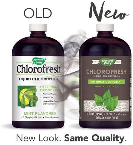 Nature's Way Chlorofresh Liquid Chlorophyll Internal Deodorant 16 Fluid Ounces, Mint Flavor, Pack of 2 in Saudi Arabia