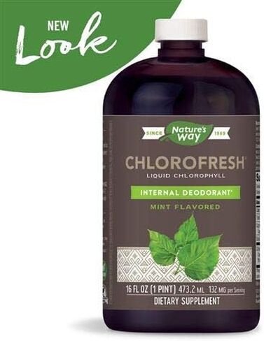 Nature's Way Chlorofresh Liquid Chlorophyll Internal Deodorant 16 Fluid Ounces, Mint Flavor, Pack of 2 in Saudi Arabia