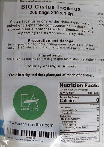 Organic Cistus Incanus 200 Tea Bags (200 x 1.3g) 9oz in Saudi Arabia