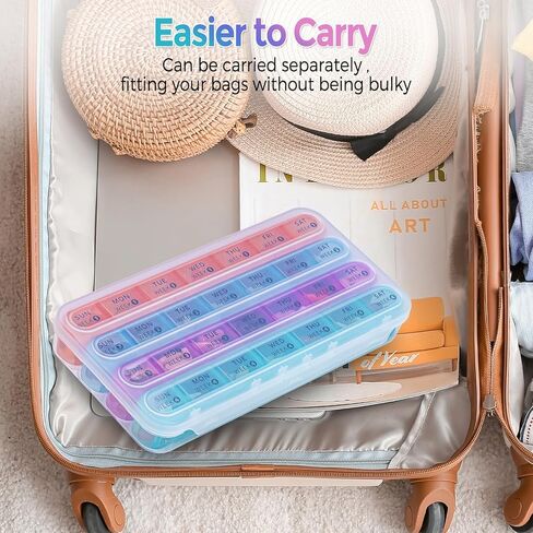 Zoksi Monthly Pill Organizer 28 Day 1 Time a Day, Large 4 Weeks Pill Box Organizer, Dust-Proof One Month Pill Case, Travel Medicine Organizer Monthly, Portable Pill Container for Vitamins and Meds in Kuwait
