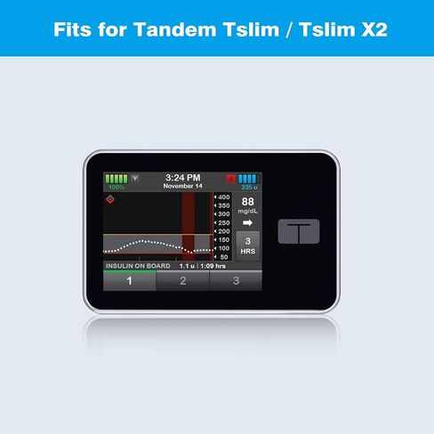 Silicone Case for Tandem T:Slim X2 / T:Slim Insulin Pumps, Shockproof Anti Slip Protective Cover Soft Gel Skin with Raised Bezel for Tandem T:Slim/T:Slim X2 Insulin Pumps (Black) in Kuwait