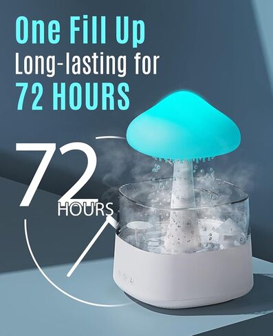 Rain Cloud Humidifier Water Drip, Mushroom Diffuser, Cloud Humidifier Rain Drop, Rain Sounds for Sleeping, Rain Cloud Diffuser in Saudi Arabia