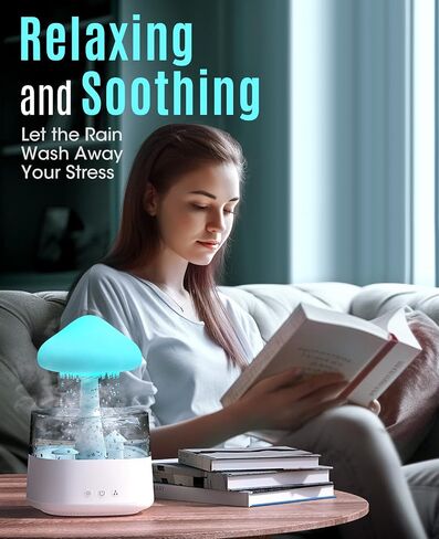 Rain Cloud Humidifier Water Drip, Mushroom Diffuser, Cloud Humidifier Rain Drop, Rain Sounds for Sleeping, Rain Cloud Diffuser in Saudi Arabia