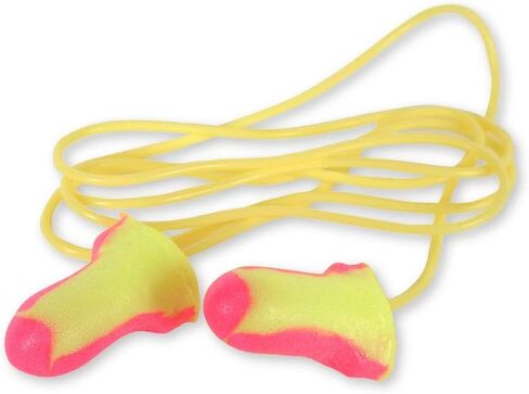 Howard Leight LL-30 Laser Lite Disposable Foam Corded Earplugs, Polyurethane Foam, One Size, Pink/Yellow (Pack of 100) in Kuwait