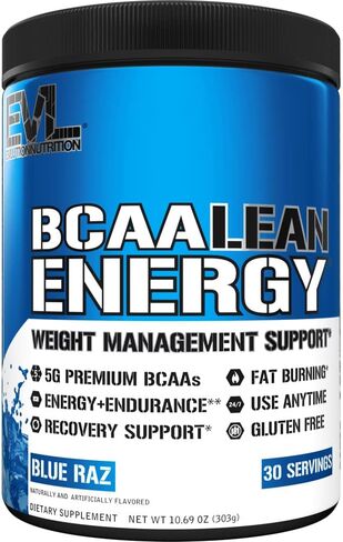 EVL BCAA Lean Energy Powder - Pre Workout Green Tea Fat Burner Support with BCAAs Amino Acids and Clean Energizers - BCAA Powder Post Workout Recovery Drink for Lean Muscle Recovery - Cherry Limeade in Kuwait