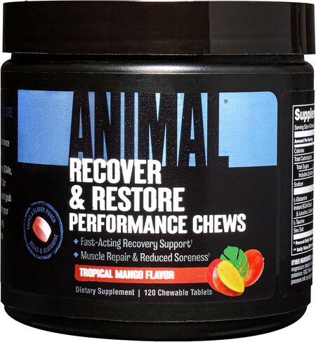Animal Recovery Chews, Fast Acting Recovery with BCAA, Taurine and Glutamine for Muscle Repair and Hydration - Convenient and Delicious Chews Format in Saudi Arabia