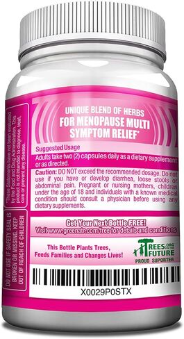 Herbal Menopause Support Complex for Hot Flashes, Night Sweats & Mood Swings Relief. Promotes Balanced Hormone Levels - Black Cohosh, Dong Quai, Licorice Root & Kelp Leaves (1 Bottle) in Saudi Arabia