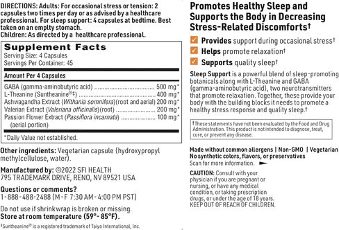 Klaire Labs Stress Support Complex - Adaptogenic Blend with GABA, L-theanine & Valerian, No Dairy or Wheat (180 Capsules) in Saudi Arabia