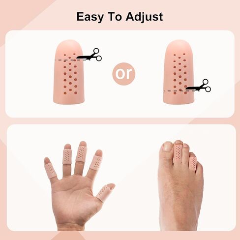 16 Pcs Gel Finger Cots with Air Holes, Silicone Finger Sleeves Cover Protection for Finger Tips, Breathable Finger Caps Gloves Finger Protectors for Eczema Wounds Cracking Blisters Broken Arthritis in Kuwait