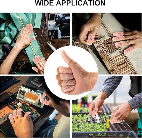 16 Pcs Gel Finger Cots with Air Holes, Silicone Finger Sleeves Cover Protection for Finger Tips, Breathable Finger Caps Gloves Finger Protectors for Eczema Wounds Cracking Blisters Broken Arthritis in Kuwait