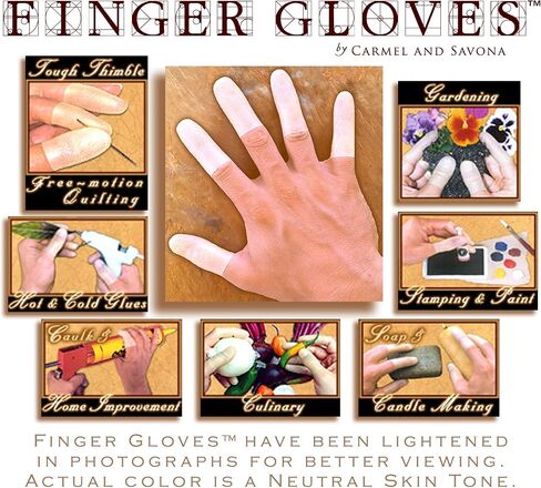 Finger Gloves (tm) by Carmel and Savona = Reusable Natural Rubber that fits like a Durable Second Skin ~ May be trimmed to any preferred length while still remaining Reusable + Touch Screen Compatible in Saudi Arabia