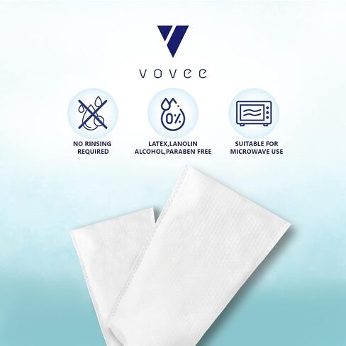VOVEE Adult Wash Gloves for Incontinence | Disposable Body Cleansing Gloves | Unscented, Pre-moistened Wet Wipes with Barrier Cream & Dimethicone - 10 Gloves in Saudi Arabia