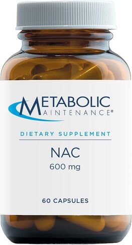 Metabolic Maintenance NAC - 600mg Pure N-Acetyl-L-Cysteine Supplement - Detox, Liver + Antioxidant Glutathione Support, No Fillers (60 Capsules) in Kuwait